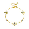 Wholesale Insect Bee Pattern Stainless Steel Goldplated Jewelry Bracelet For Women