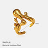 Wholesale Insect Pattern Stainless Steel 18K Gold Plated Open Ring Jewelry For Women