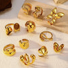 Wholesale Insect Pattern Stainless Steel 18K Gold Plated Open Ring Jewelry For Women