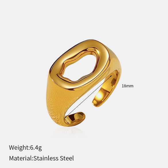 Wholesale Insect Pattern Stainless Steel 18K Gold Plated Open Ring Jewelry For Women