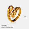 Wholesale Insect Pattern Stainless Steel 18K Gold Plated Open Ring Jewelry For Women