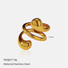 Wholesale Insect Pattern Stainless Steel 18K Gold Plated Open Ring Jewelry For Women