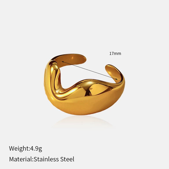 Wholesale Insect Pattern Stainless Steel 18K Gold Plated Open Ring Jewelry For Women