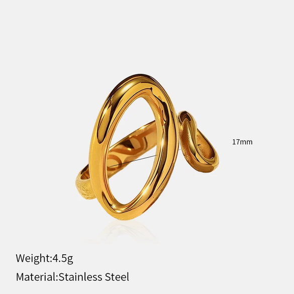 Wholesale Insect Pattern Stainless Steel 18K Gold Plated Open Ring Jewelry For Women