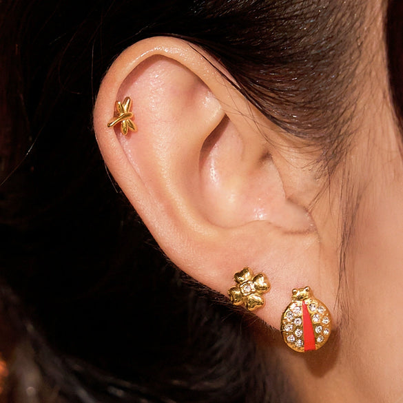 Wholesale Insect Shape Stainless Steel Electroplated Earrings For Women
