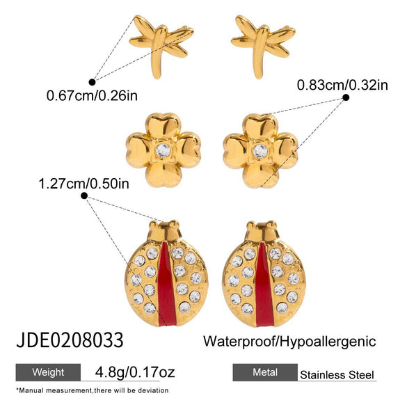 Wholesale Insect Shape Stainless Steel Electroplated Earrings For Women
