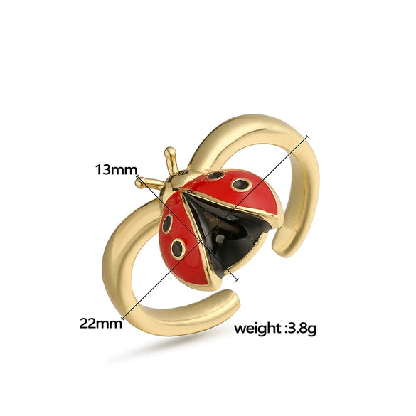 Wholesale Insect Shaped Copper Ring With Dripping Oil Design Personality Style For Women