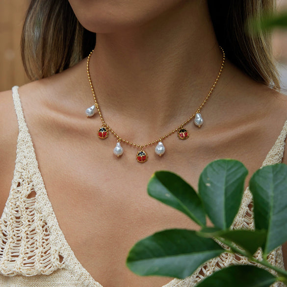 Wholesale Insect Shaped Stainless Steel Electroplated Women's Necklace Jewelry