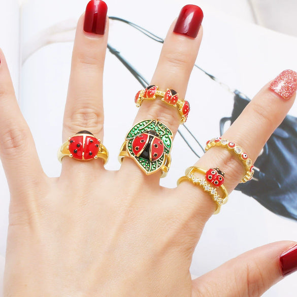 Wholesale Insect Style Copper Electroplated Real Gold Ring