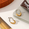 Wholesale Insstyle Geometric Stainless Steel Electroplated Twotone Oval Earrings For Women
