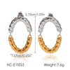 Wholesale Insstyle Geometric Stainless Steel Electroplated Twotone Oval Earrings For Women