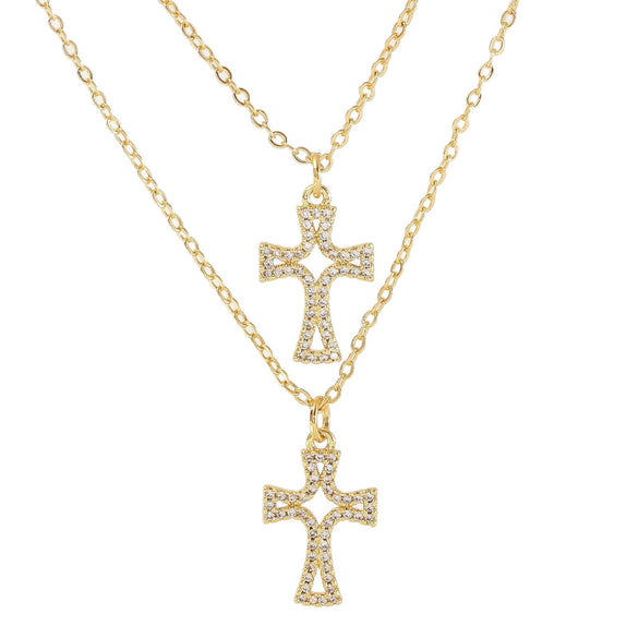 Wholesale Insstyle Stackable Cross And Bird Necklaces Copper Goldplated Inlaid With Zircon Unisex