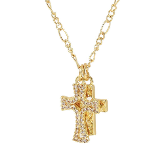 Wholesale Insstyle Stackable Cross And Bird Necklaces Copper Goldplated Inlaid With Zircon Unisex
