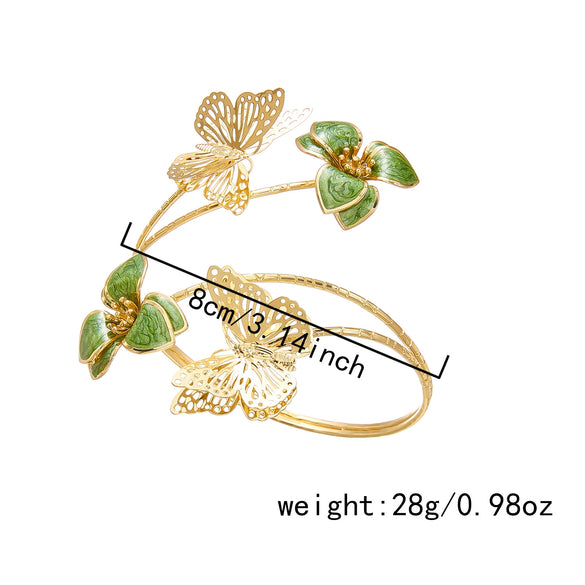 Wholesale Iron Electroplated Irregular Hollow Butterfly Flower Arm Bracelet For Hot Girls