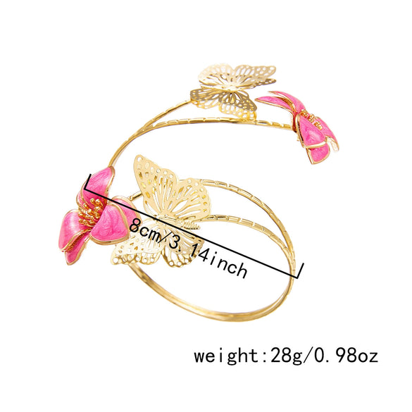 Wholesale Iron Electroplated Irregular Hollow Butterfly Flower Arm Bracelet For Hot Girls