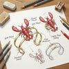 Wholesale Iron Electroplated Lobster Bracelet And Ring Set Niche Animal Style Jewelry Accessories