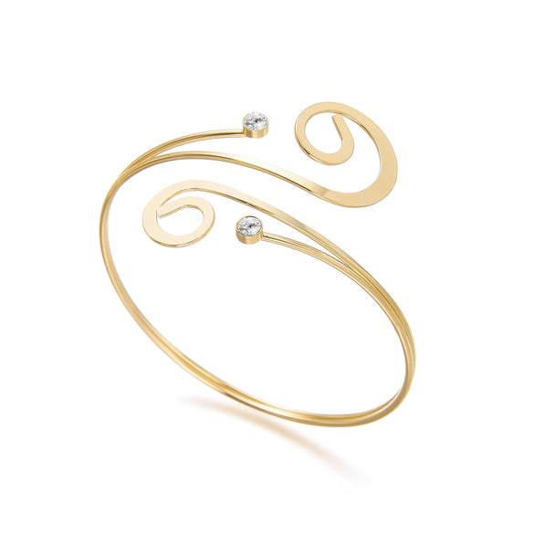 Wholesale Iron Electroplated Starfish And Conch Openstyle Arm Bracelet Modern Minimalist Accessories