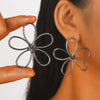 Wholesale Iron Flower Hollow Electroplated Women's Earrings