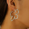 Wholesale Iron Flower Hollow Electroplated Women's Earrings