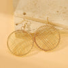 Wholesale Iron Geometric Hollow Round Earrings With Electroplating For Women