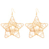 Wholesale Iron Geometric Hollow Round Earrings With Electroplating For Women