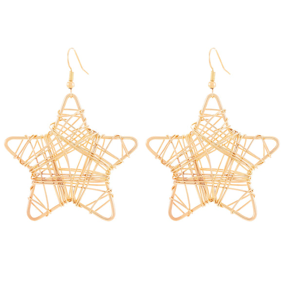 Wholesale Iron Geometric Hollow Round Earrings With Electroplating For Women