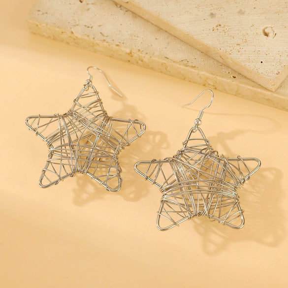 Wholesale Iron Geometric Hollow Round Earrings With Electroplating For Women