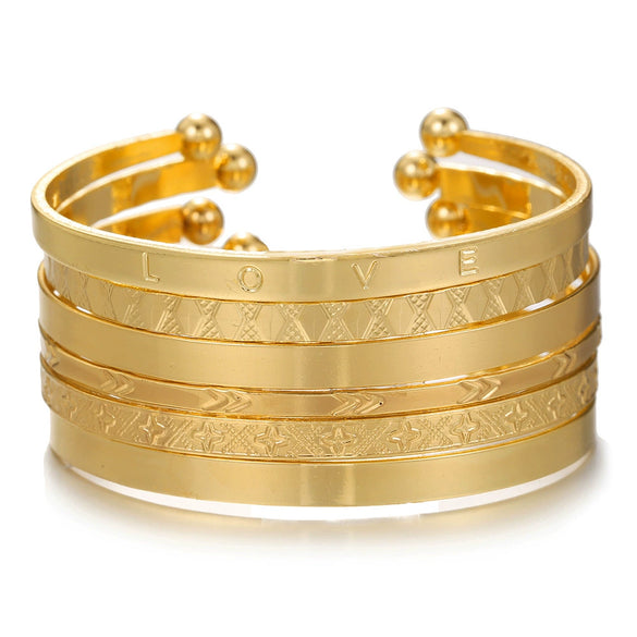 Wholesale Iron Geometric Pattern Folded Bracelet For Women With Electroplating And Retro Simple Style