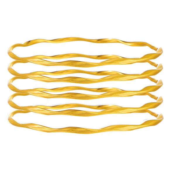 Wholesale Iron Geometric Pattern Folded Bracelet For Women With Electroplating And Retro Simple Style