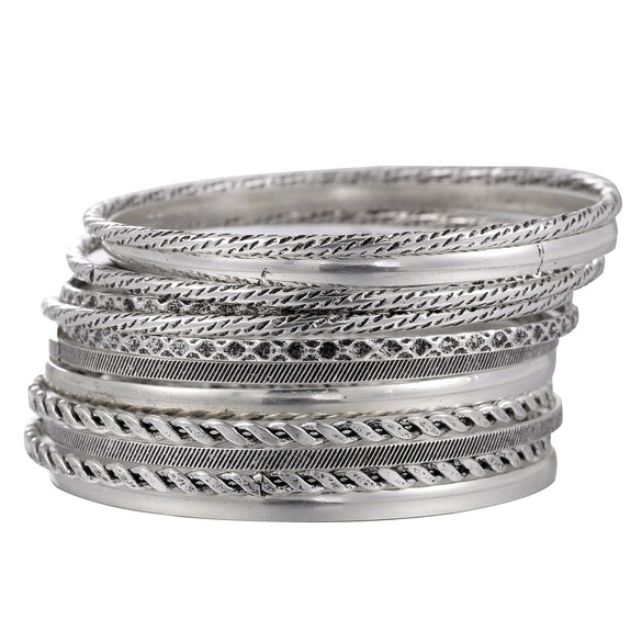 Wholesale Iron Geometric Pattern Folded Bracelet For Women With Electroplating And Retro Simple Style
