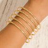 Wholesale Iron Geometric Pattern Folded Bracelet For Women With Electroplating And Retro Simple Style