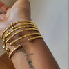 Wholesale Iron Geometric Pattern Folded Bracelet For Women With Electroplating And Retro Simple Style