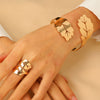 Wholesale Iron Geometric Sshaped Hollow Doublelayer Snakeshaped Opening Adjustable Unisex Bracelet