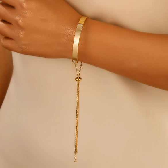 Wholesale Iron Geometric Sshaped Hollow Doublelayer Snakeshaped Opening Adjustable Unisex Bracelet