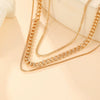 Wholesale Iron Multilayer Stacked Necklace With Geometric Design And Electroplating Treatment