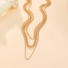 Wholesale Iron Multilayer Stacked Necklace With Geometric Design And Electroplating Treatment