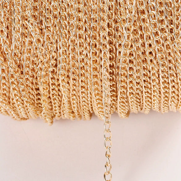 Wholesale Iron Side Flat Chain Necklace With Electroplating Process