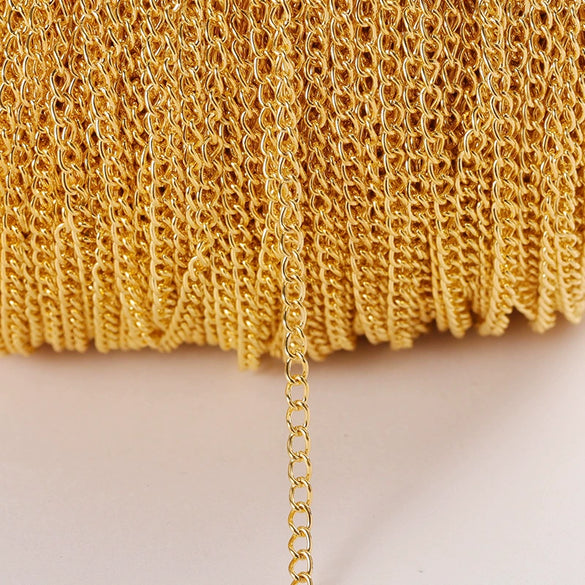 Wholesale Iron Side Flat Chain Necklace With Electroplating Process