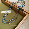 Wholesale Irregular Color Shell Beaded Artificial Crystal Handmade Geometric Clavicle Necklace For Women