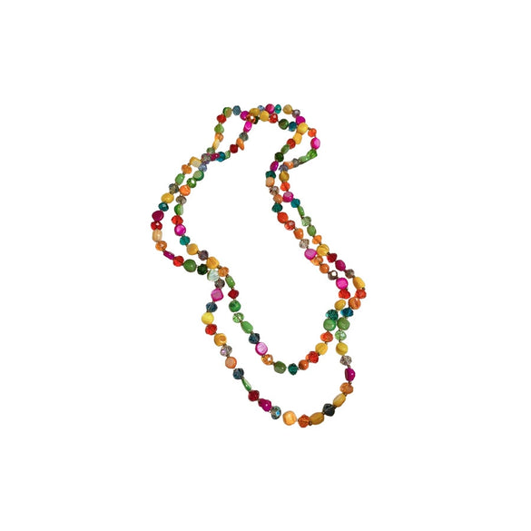 Wholesale Irregular Color Shell Beaded Artificial Crystal Handmade Geometric Clavicle Necklace For Women