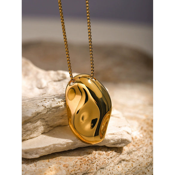 Wholesale Irregular Concave Hammer Snake Bone Chain Stainless Steel Electroplated Necklace For Women