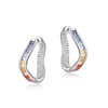 Wholesale Irregular Diamond Earrings 925 Silver Geometric Style