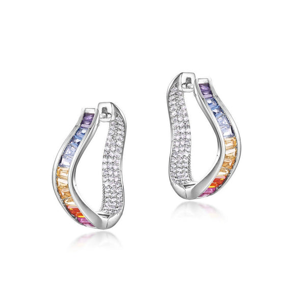 Wholesale Irregular Diamond Earrings 925 Silver Geometric Style