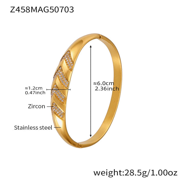 Wholesale Irregular Geometric Ferris Wheel Diamondencrusted Electroplated Stainless Steel And Zircon Bracelet For Women