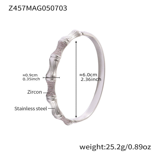 Wholesale Irregular Geometric Ferris Wheel Diamondencrusted Electroplated Stainless Steel And Zircon Bracelet For Women
