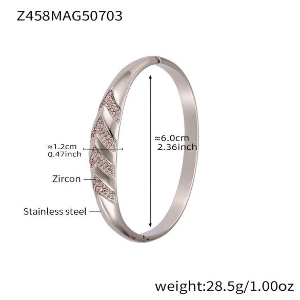 Wholesale Irregular Geometric Ferris Wheel Diamondencrusted Electroplated Stainless Steel And Zircon Bracelet For Women