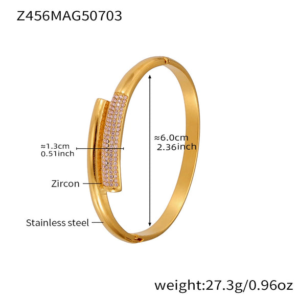 Wholesale Irregular Geometric Ferris Wheel Diamondencrusted Electroplated Stainless Steel And Zircon Bracelet For Women