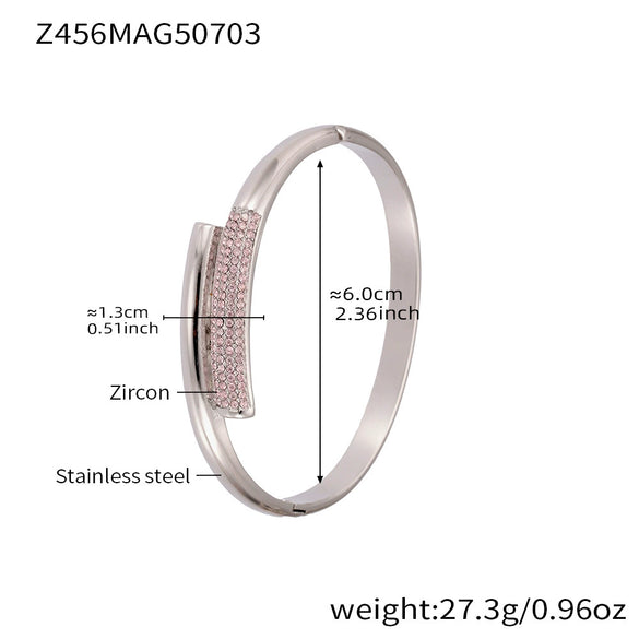 Wholesale Irregular Geometric Ferris Wheel Diamondencrusted Electroplated Stainless Steel And Zircon Bracelet For Women