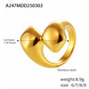Wholesale Irregular Geometric Stainless Steel Ring With Pvd Electroplated 18K True Gold Color Preservation For Women