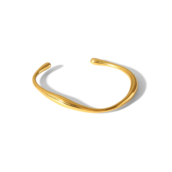Wholesale Irregular Geometric Titanium Steel Jewelry With Polishing And Pvd Furnace Real Gold Treatment